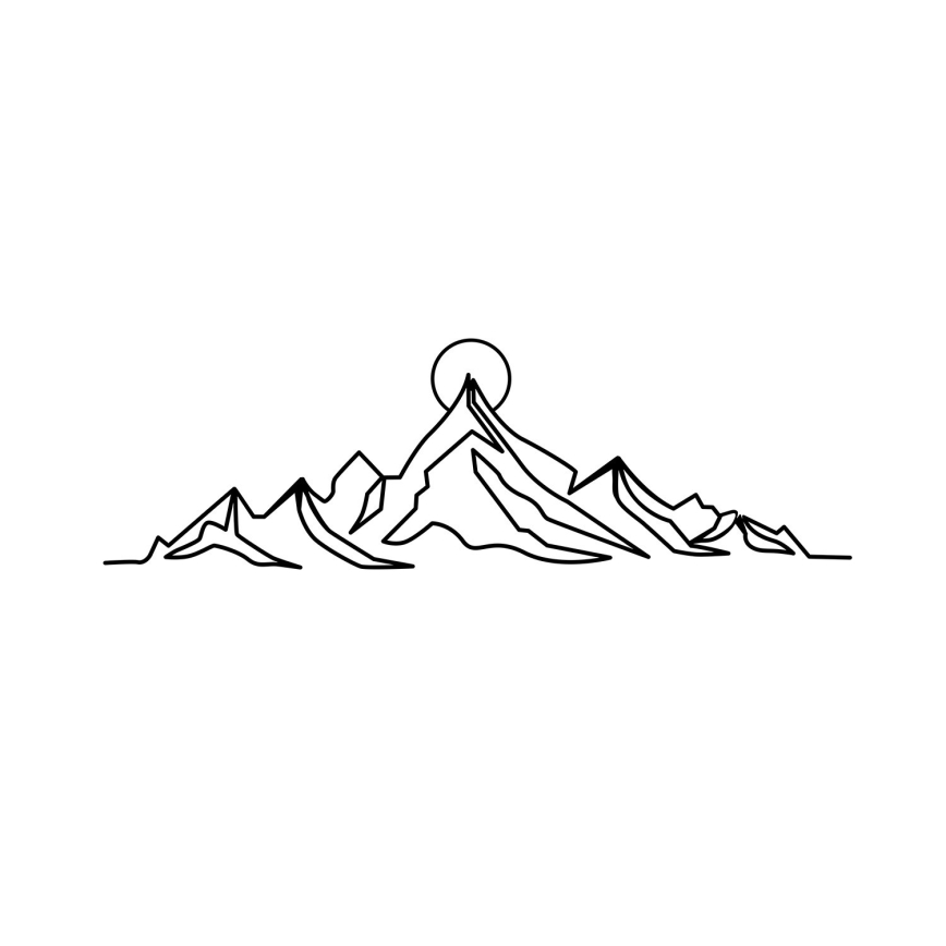 Wall decoration 119,5x37 cm mountains metal