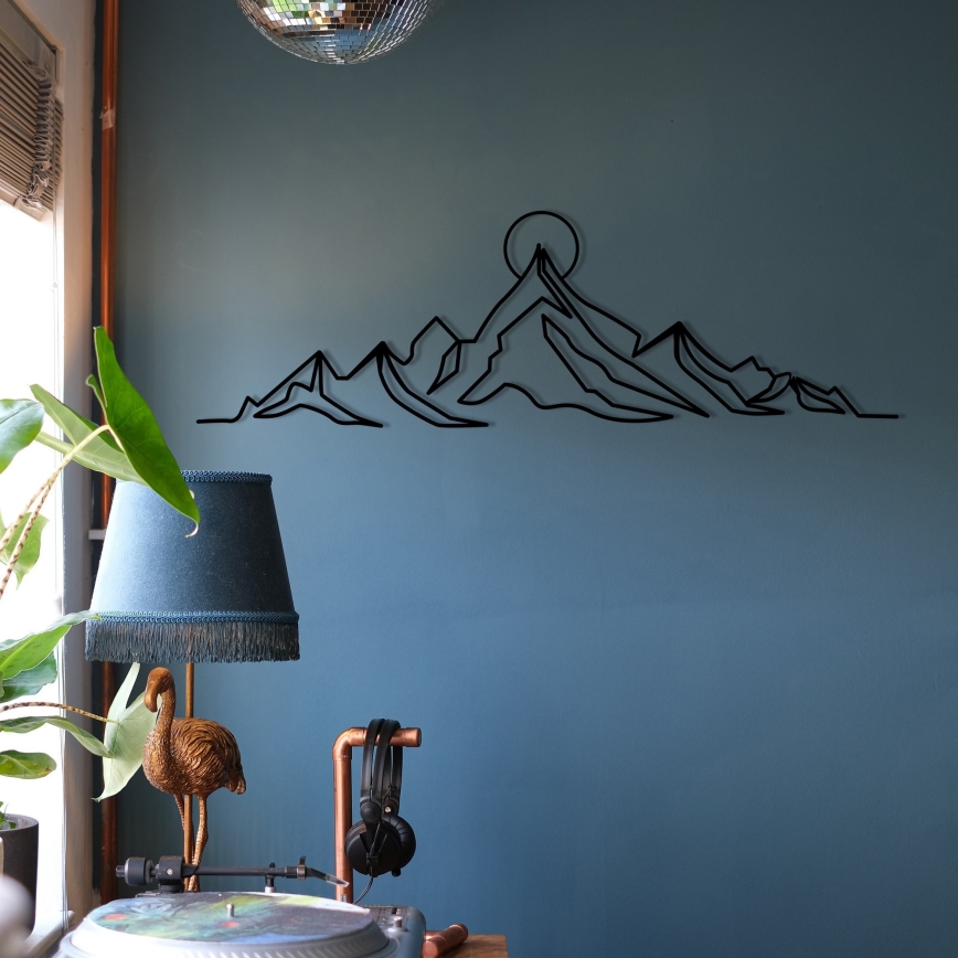 Wall decoration 119,5x37 cm mountains metal