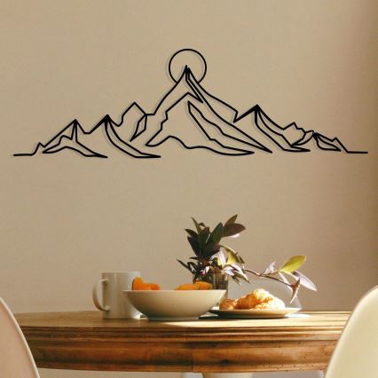 Wall decoration 119,5x37 cm mountains metal