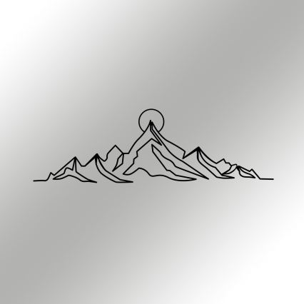 Wall decoration 119,5x37 cm mountains metal