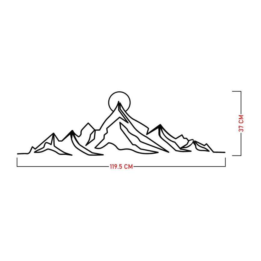 Wall decoration 119,5x37 cm mountains metal