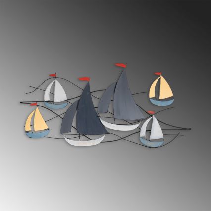Wall decoration 120x60 cm sailing boats metal