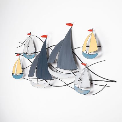 Wall decoration 120x60 cm sailing boats metal