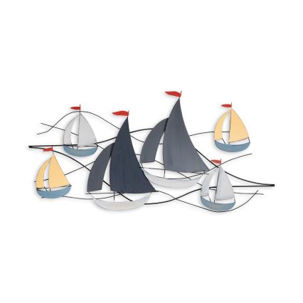 Wall decoration 120x60 cm sailing boats metal