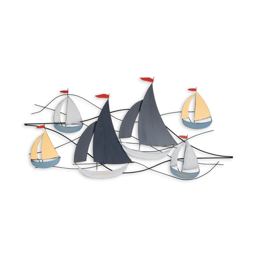 Wall decoration 120x60 cm sailing boats metal