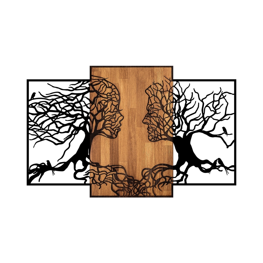 Wall decoration 125x79 cm trees of life wood/metal