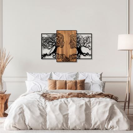 Wall decoration 125x79 cm trees of life wood/metal