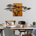 Wall decoration 144x70 cm tree wood/metal