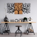 Wall decoration 150x70 cm tree wood/metal