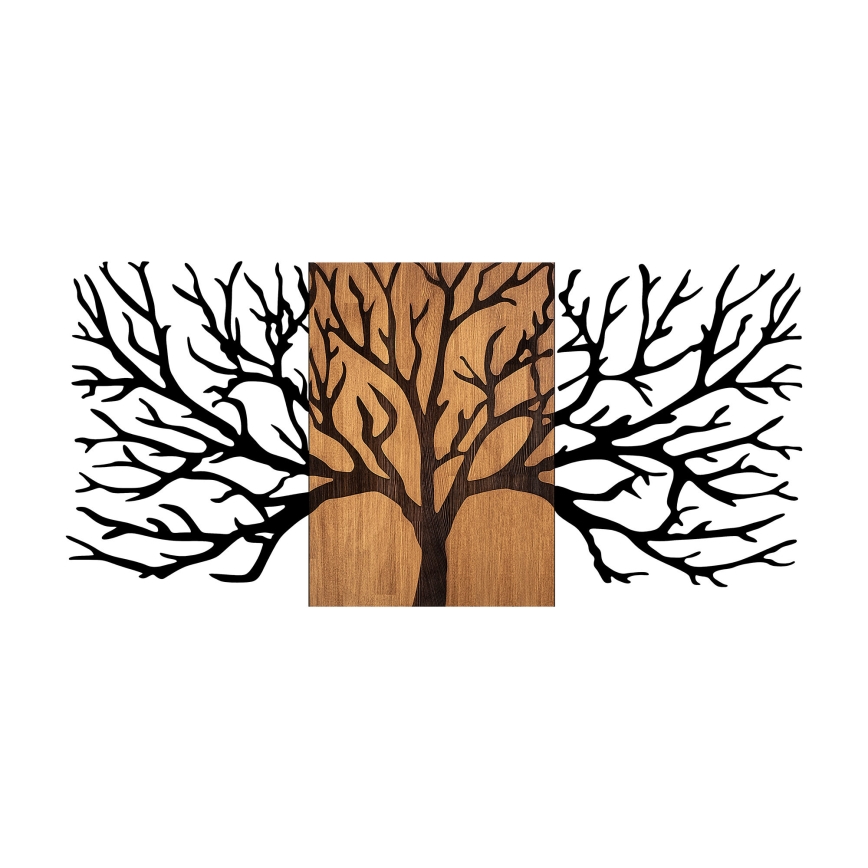Wall decoration 150x70 cm tree wood/metal