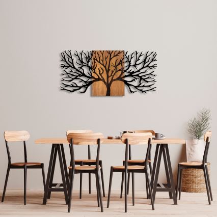 Wall decoration 150x70 cm tree wood/metal