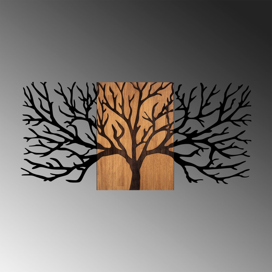 Wall decoration 150x70 cm tree wood/metal