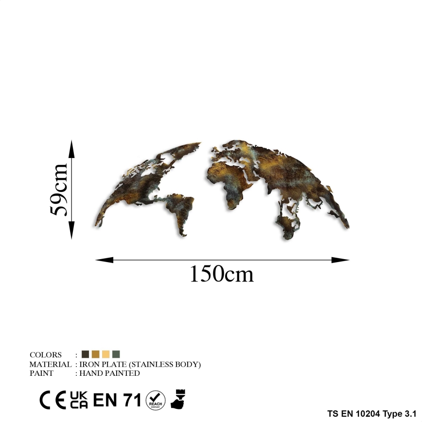 Wall decoration 2 pcs 150x59 cm planet metal