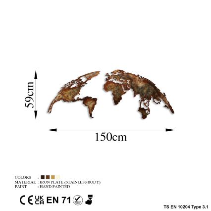 Wall decoration 2 pcs 150x59 planet metal