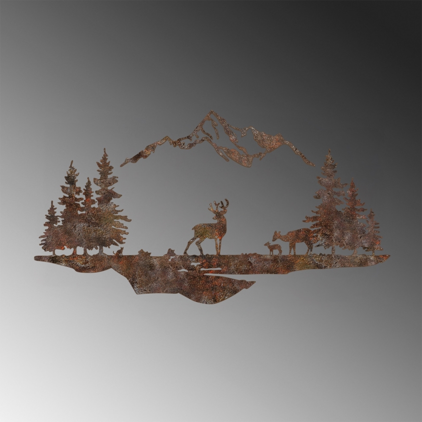 Wall decoration 2 pcs 70x38 cm deer metal/brown