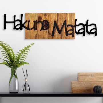 Wall decoration 30x108 cm wood/metal