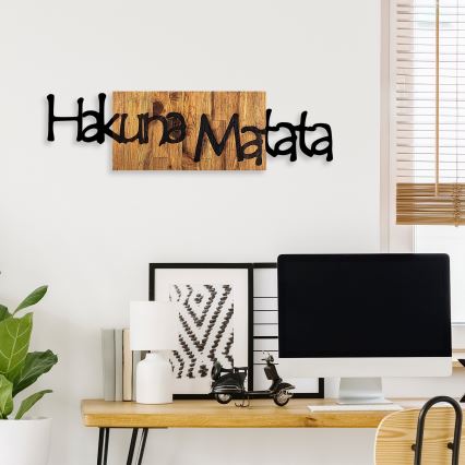 Wall decoration 30x108 cm wood/metal