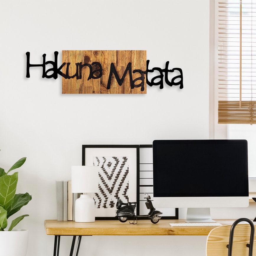 Wall decoration 30x108 cm wood/metal