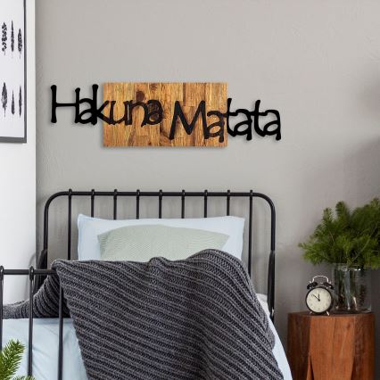 Wall decoration 30x108 cm wood/metal