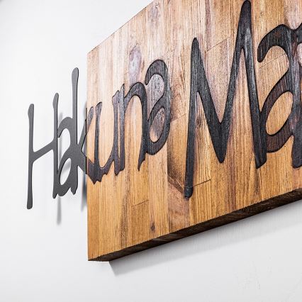 Wall decoration 30x108 cm wood/metal