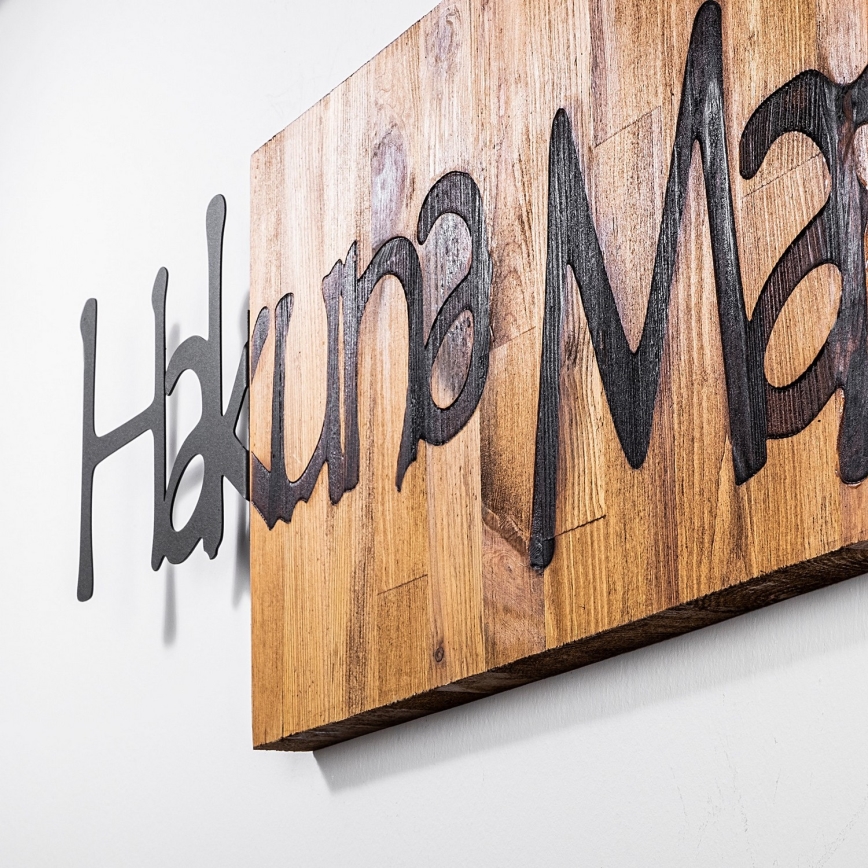 Wall decoration 30x108 cm wood/metal