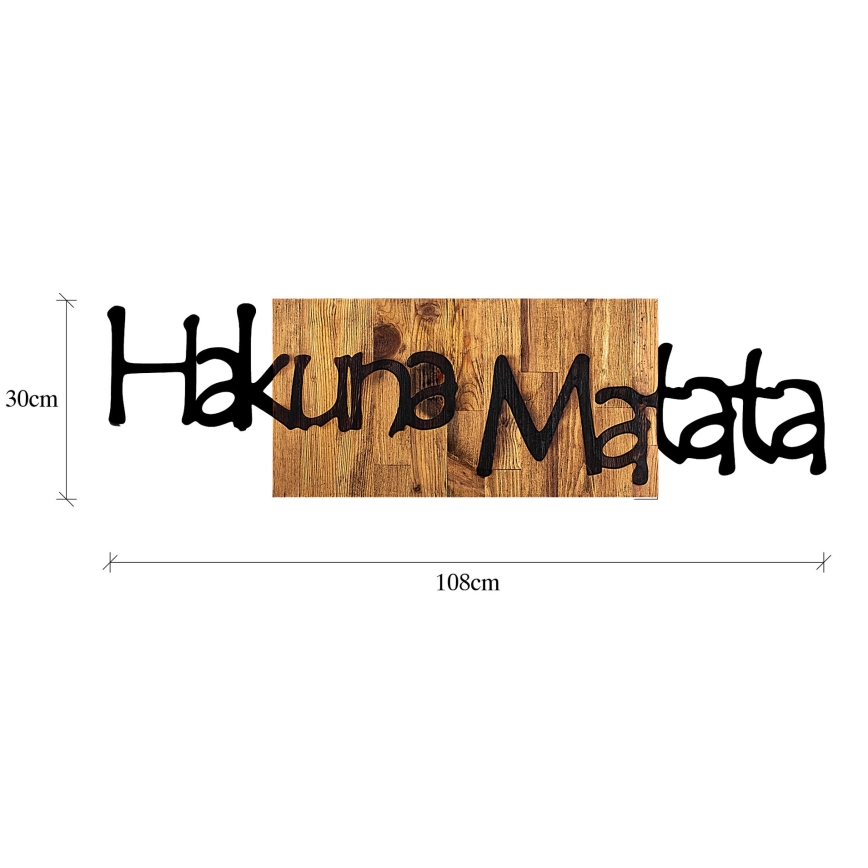 Wall decoration 30x108 cm wood/metal