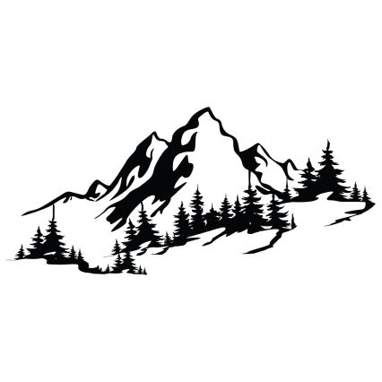 Wall decoration 30x67 cm mountains metal