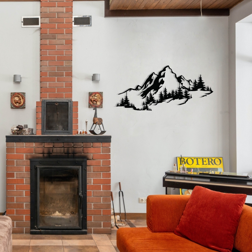 Wall decoration 30x67 cm mountains metal