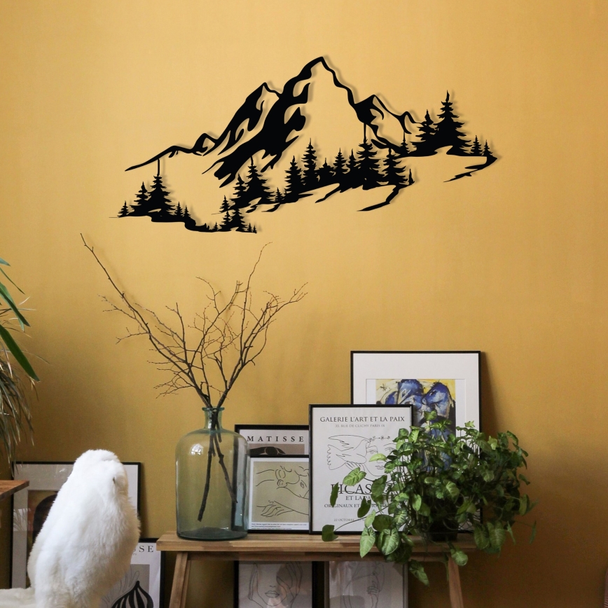 Wall decoration 30x67 cm mountains metal