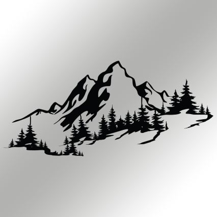 Wall decoration 30x67 cm mountains metal