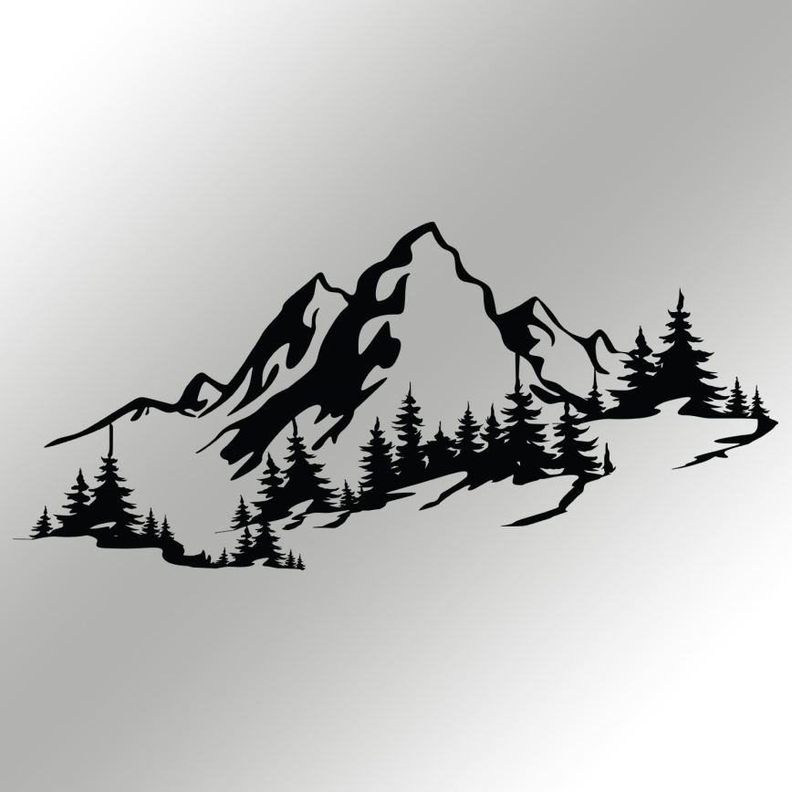 Wall decoration 30x67 cm mountains metal