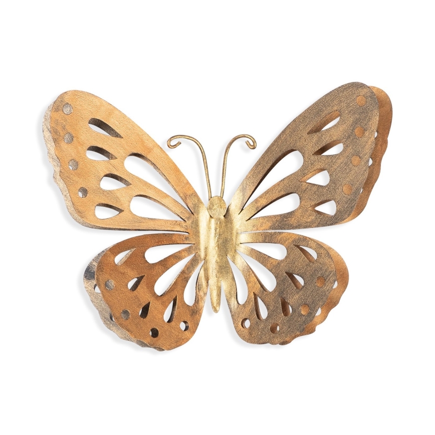 Wall decoration 32x29 cm butterfly metal