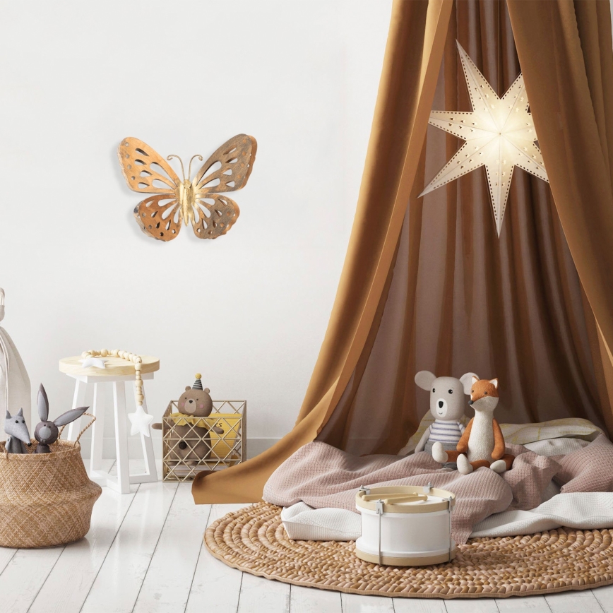 Wall decoration 32x29 cm butterfly metal