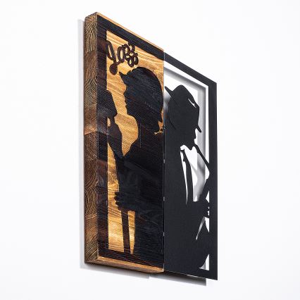 Wall decoration 32x50 cm jazz wood/metal