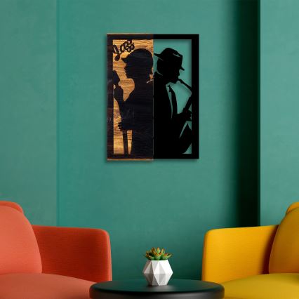 Wall decoration 32x50 cm jazz wood/metal