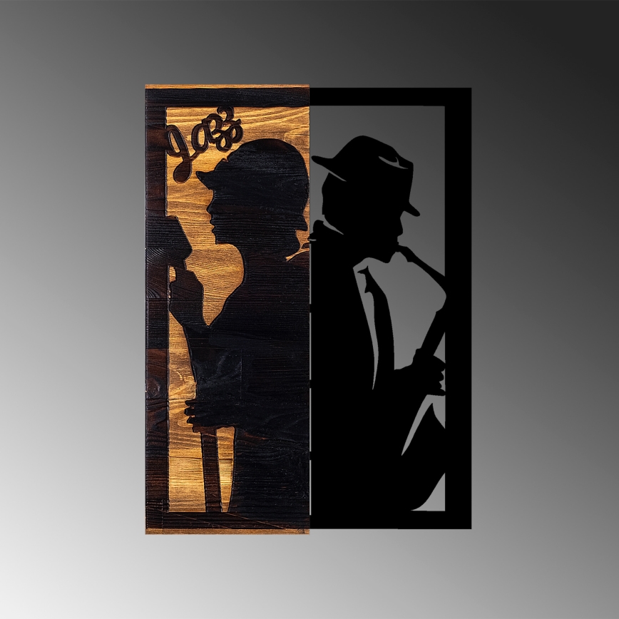 Wall decoration 32x50 cm jazz wood/metal