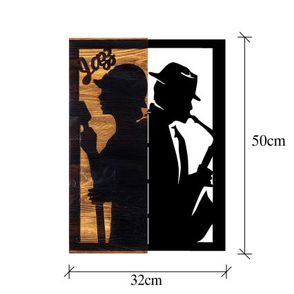 Wall decoration 32x50 cm jazz wood/metal