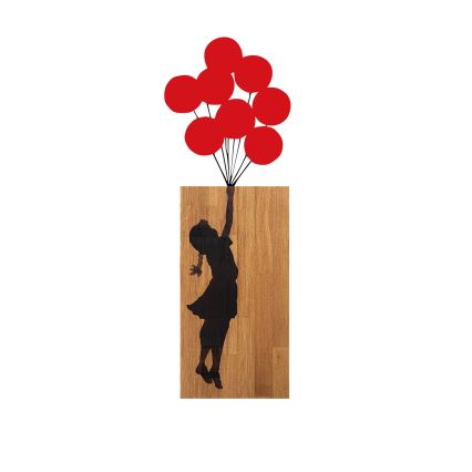 Wall decoration 34x99 cm girl wood/metal