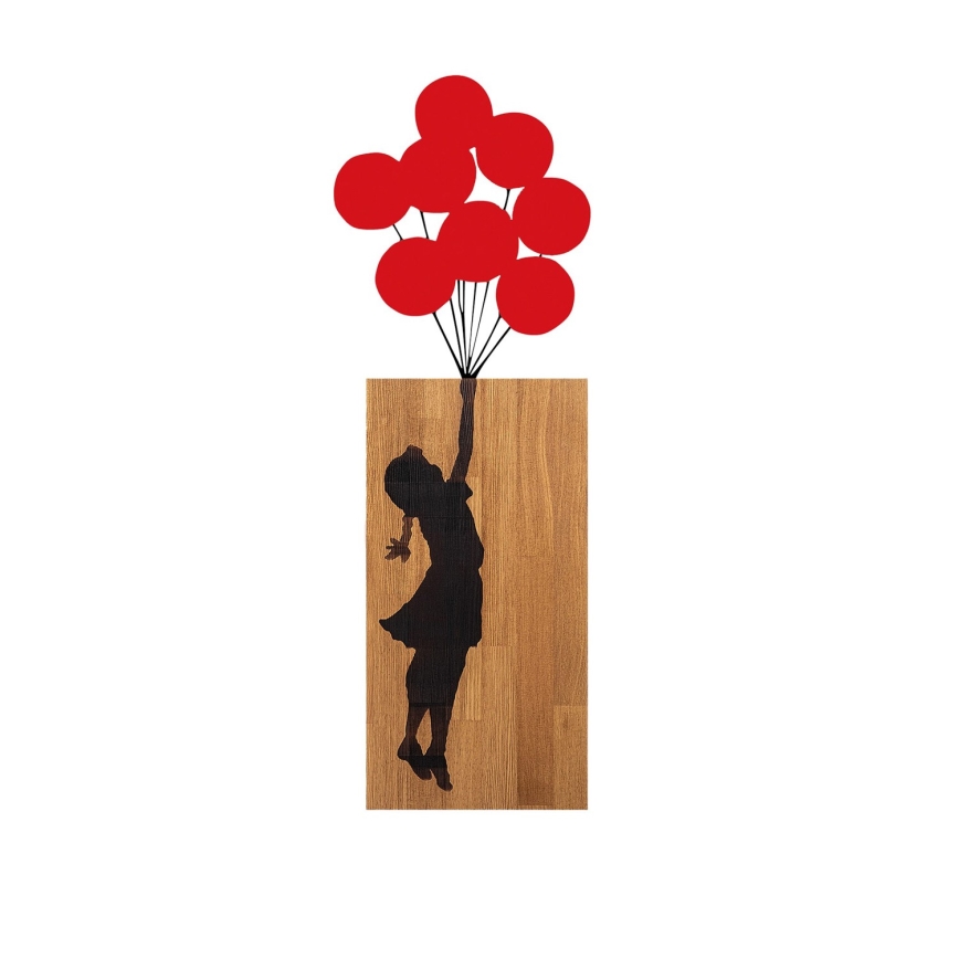 Wall decoration 34x99 cm girl wood/metal