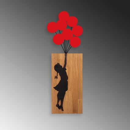 Wall decoration 34x99 cm girl wood/metal