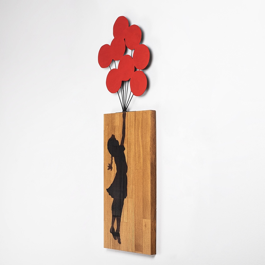 Wall decoration 34x99 cm girl wood/metal