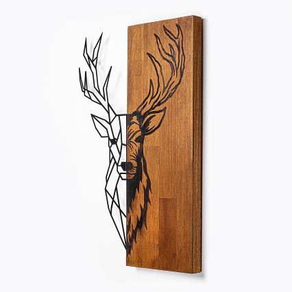 Wall decoration 36x58 cm deer wood/metal