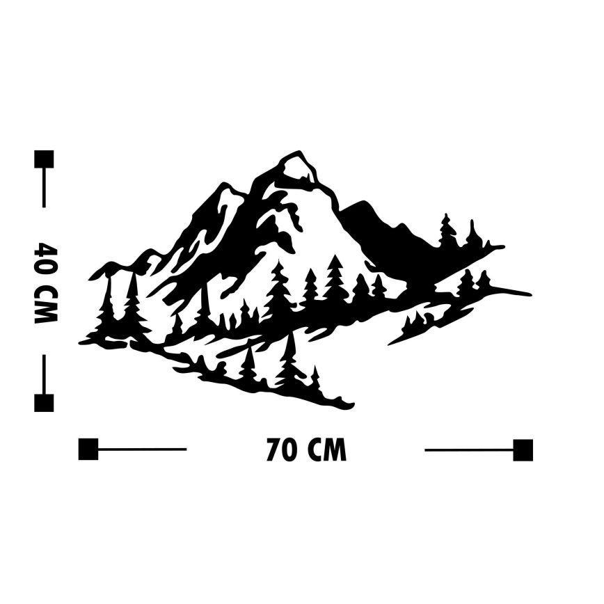 Wall decoration 40x70 cm mountains metal