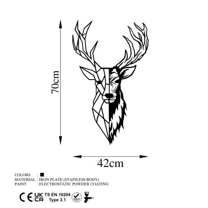 Wall decoration 42x70 cm deer metal