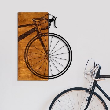 Wall decoration 45x58 cm bike wood/metal