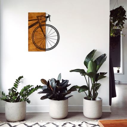 Wall decoration 45x58 cm bike wood/metal