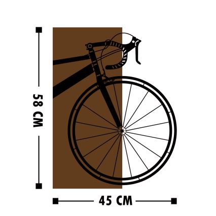 Wall decoration 45x58 cm bike wood/metal