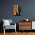 Wall decoration 45x58 cm trees wood/metal