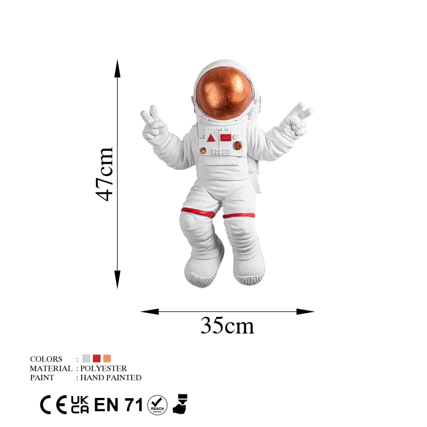 Wall decoration 47x35 cm astronaut copper