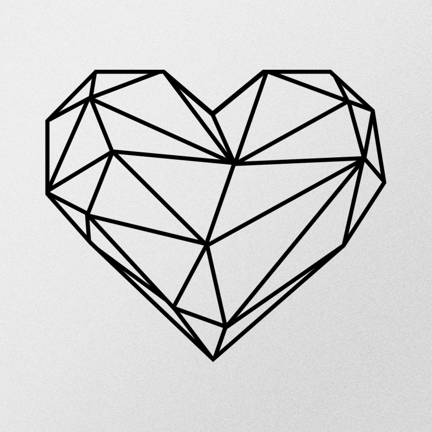 Wall decoration 47x40 cm heart metal